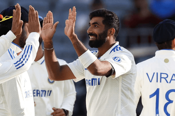 Jasprit Bumrah celebrates a wicket during his match-winning performance against Australia in the Perth Test.