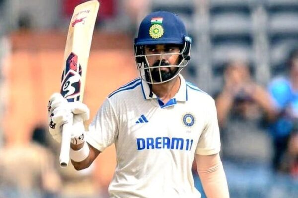 KL Rahul in action during a practice session ahead of the Border-Gavaskar Trophy 2024.