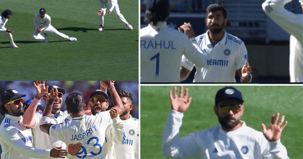 Jasprit Bumrah celebrates after dismissing Steve Smith for a golden duck in the Perth Test.