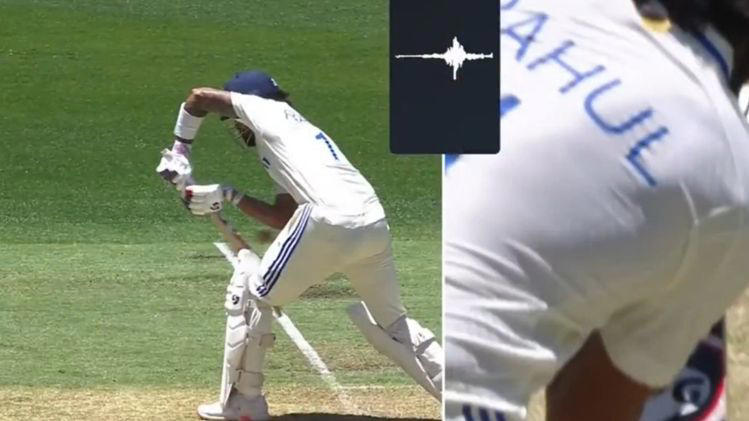 KL Rahul reacts after his controversial dismissal during the Perth Test against Australia.