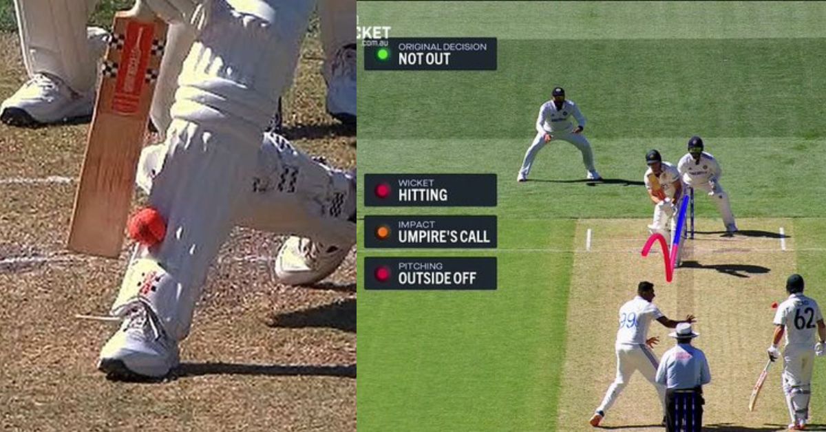 Mitchell Marsh survives LBW decision during the India vs. Australia second Test at Adelaide Oval.