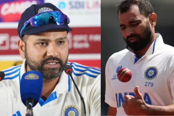 Rohit Sharma speaks at a press conference about Mohammed Shami's potential return to India's Test squad in Australia.