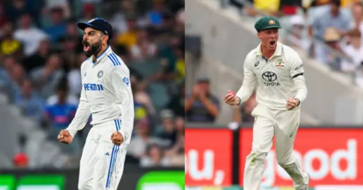 Virat Kohli's insults at Nathan McSweeney during the Adelaide Test as Jasprit Bumrah bowls.