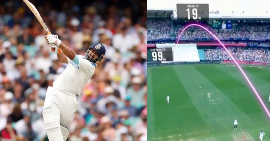 Rishabh Pant Smashes 99m Six in Epic Counter-Attack; Ball Retrieved Using Ladder