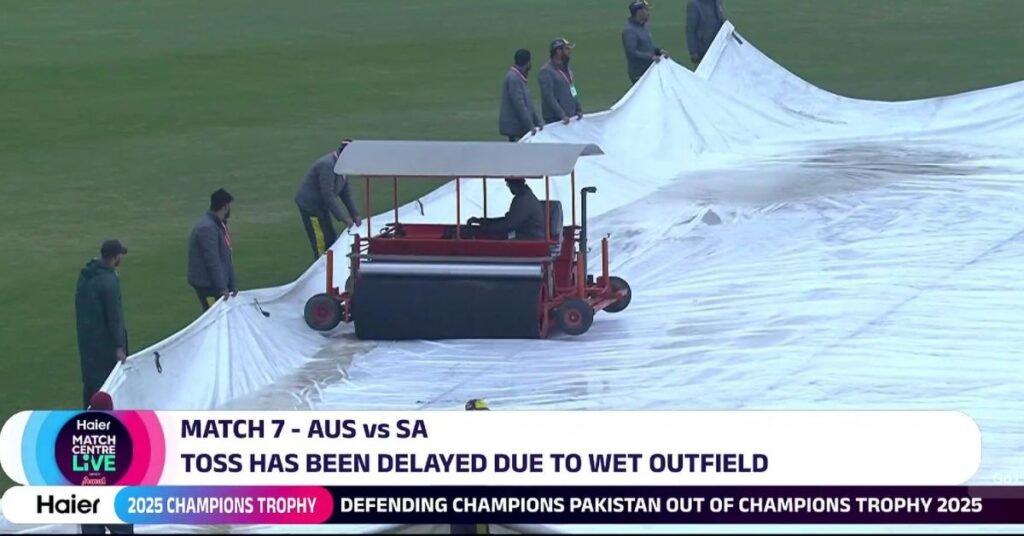AUS vs SA Champions Trophy: Heavy Rain Disrupts Toss, Washout Looms Over Rawalpindi Clash!