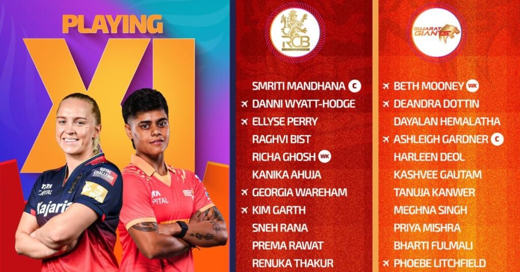Gujarat Giants vs RCB Women: Shocking Toss Decision & Key Team Changes Revealed! 1 Gujarat Giants vs RCB Women: Shocking Toss Decision & Key Team Changes Revealed!